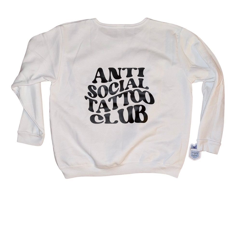 White Anti Social Tattoo Club Sweatshirt